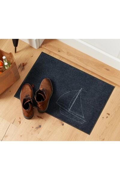 Herbert Weber سجادة باب سوداء للديكور ومزيل الرطوبة ومجمع الغبار مقاس 50x74