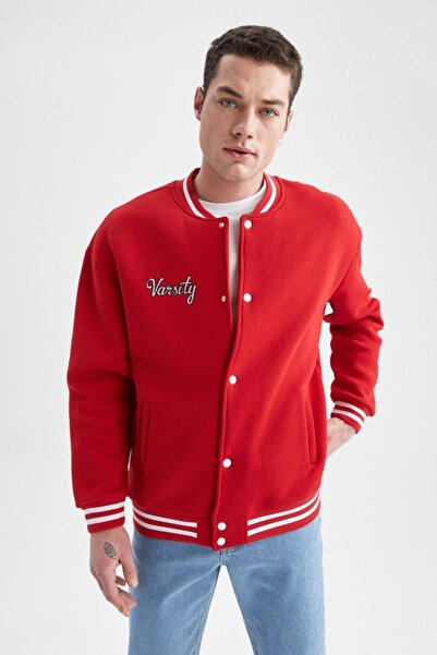 DeFacto Oversize Fit Kolej Yaka Bomber İçi Yumuşak Tüylü Mont