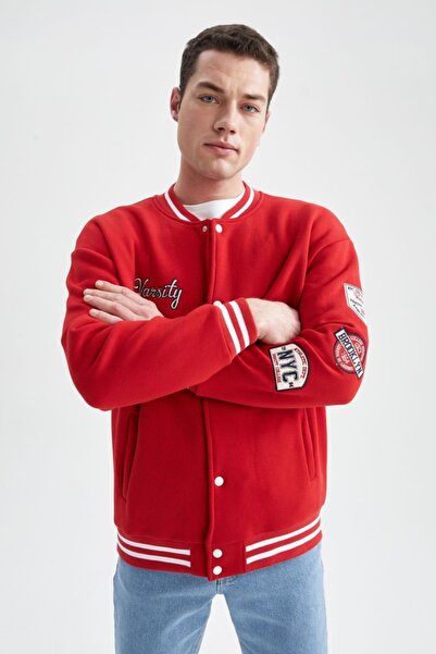 DeFacto Oversize Fit Kolej Yaka Bomber İçi Yumuşak Tüylü Mont