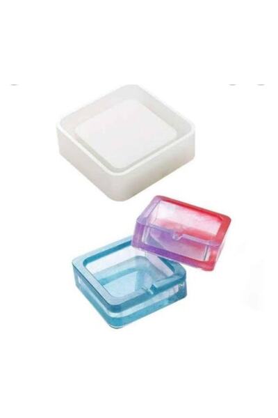 Şenhomee قالب إيبوكسي قالب سيليكون قالب منفضة سجائر مربع (9.8 × 9.8 سم ارتفاع...