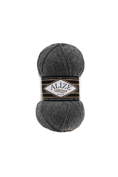Alize Süperlana Classic Hand Knitting Yarn (Συσκευασία 5) 182-μεσαίο γκρι μελανζέ