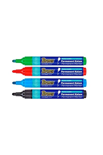 Brons Permanent Marker Round Tip Refillable Pen Set of 4