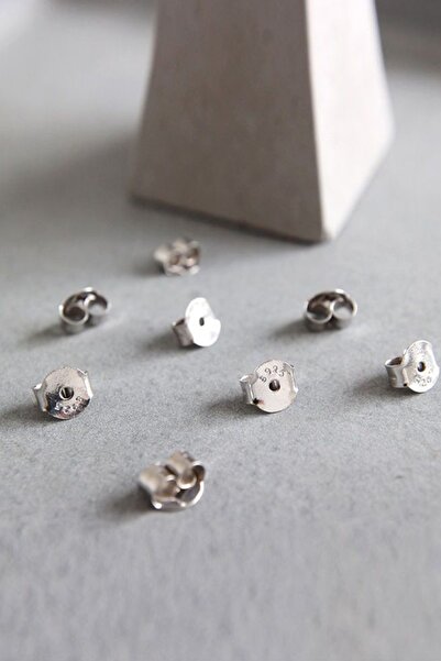 BERCHINE 925 Ayar Gümüş Küpe Arkalığı, Küpe Klipsi 10 Adet