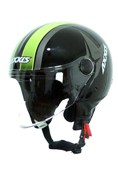 AXXIS Açık Motosiklet Kaskı Square Gloss Black Yarım Motorsiklet Kaskı