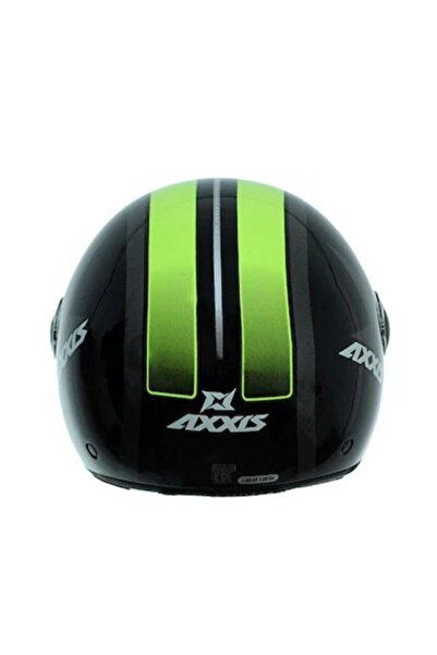 AXXIS Açık Motosiklet Kaskı Square Gloss Black Yarım Motorsiklet Kaskı