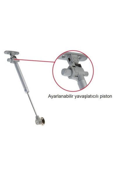 EYM 80 N Frenli Yavaş Kapanan Gazlı Amortisör Piston Kalkar Kapak Için Gri