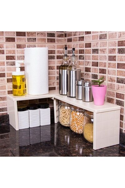 Decobella Practical Kitchen Shelf Countertop Closet Rack Organizer Spice Rack Salt Shaker Jar Organizer Organizer