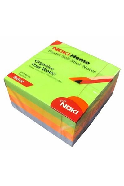 Noki Adhesive Note Paper Cube 400 Sheets 75 X 75 Mm Pastel Spring (12 Pieces)