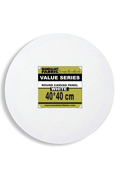 Mandalart Fabric Yuvarlak Tuval Beyaz Canvas 40*40 cm Daire