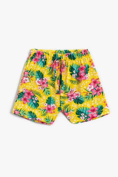 Koton Girl's Yellow Patterned Shorts & Bermuda 2SKG40009AK