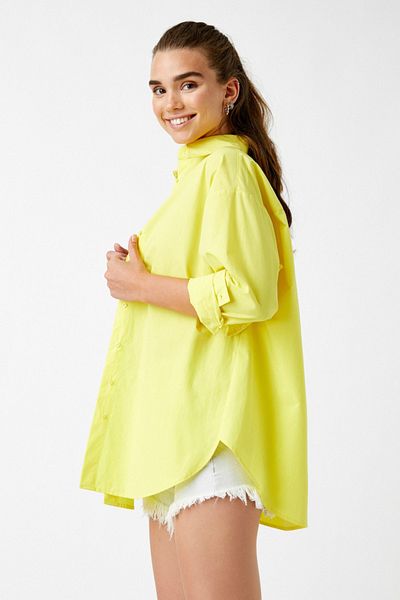 Koton Women's Yellow Shirt 1 YAK68710PW