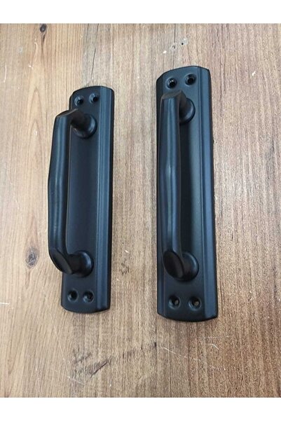 ARON (2 ADET) Nobel Elif Çekme (MAT SİYAH) Kapı Kolu Sürgülü Ve Çekmeli Kapılar Için 17.5x4cm