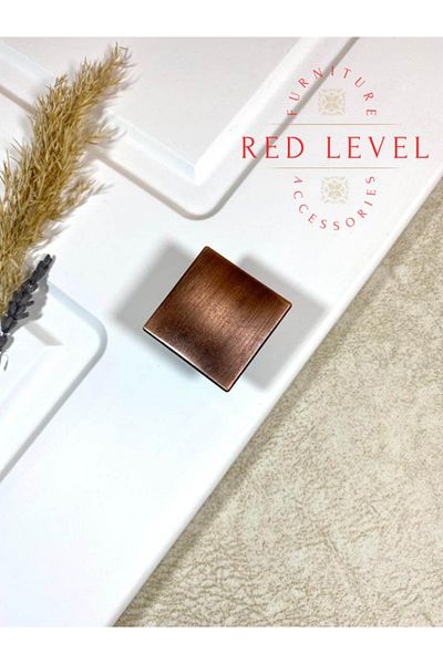 Red Level العتيقة النحاس مربع المعادن زر مقبض نماذج خزانة درج الأثاث مقبض المطبخ