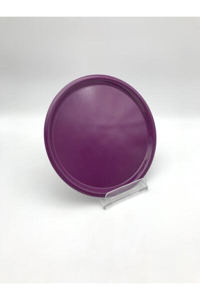 Mira züccaciye Set of 6 Metal Purple Single Decorative Tea, Coffee and Cake Service Presentation Tray 23 Cm