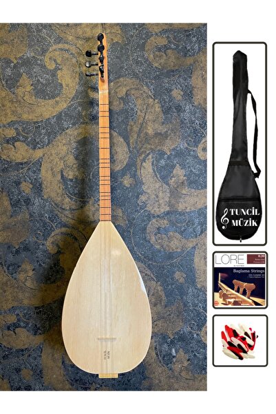 LORE Natural Kısa Sap Saz Bağlama Full Set Kılıf + Yedek Tel + Mızrap Yeni Ba...