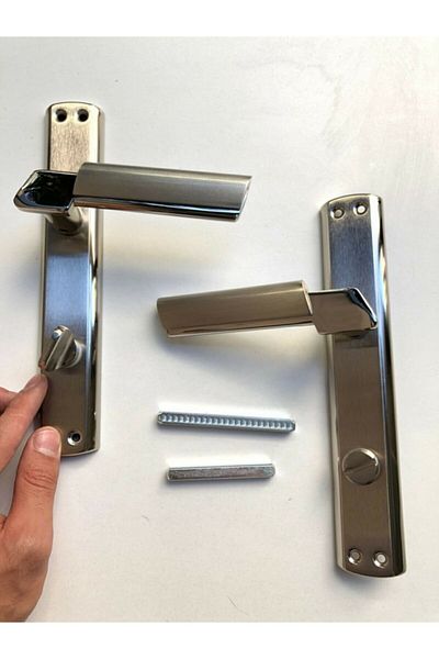 ARON Sofuoğlu Linda Mirrored Nickel Satin (BATHROOM - WC) Door Handle Right Aluminum / Steel