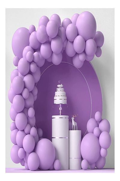 Parti dolabı 25 Pieces Purple Lilac Macaron Balloon Soft Pastel Birthday Balloon