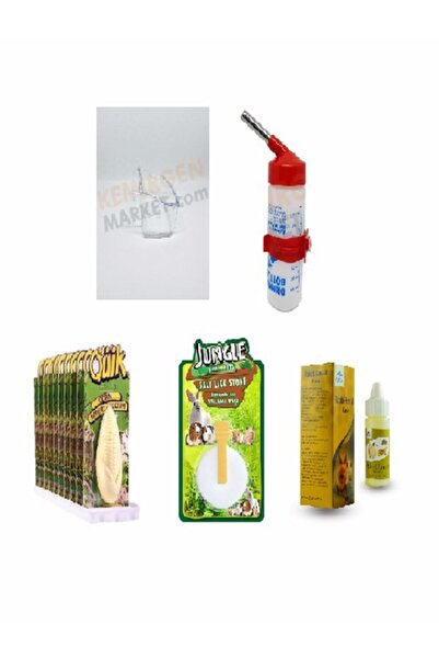 Quik Hamster Bakım Seti (5 PARÇA) Suluk,vitamin,k.taşı Y. Taşı , Yemlik