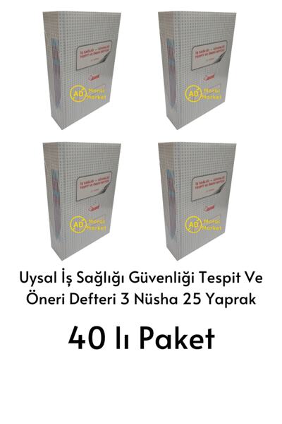 UYSAL Iş Sağlığı Ve Iş Güvenliği Tespit Öneri Defteri 3 Nüsha 25 Yaprak Numar...
