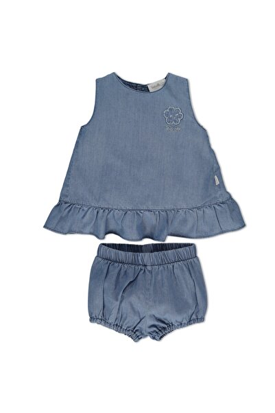 Jeans Tunık 2lı Kız Bebek Takım (flower Baby) (k3378)