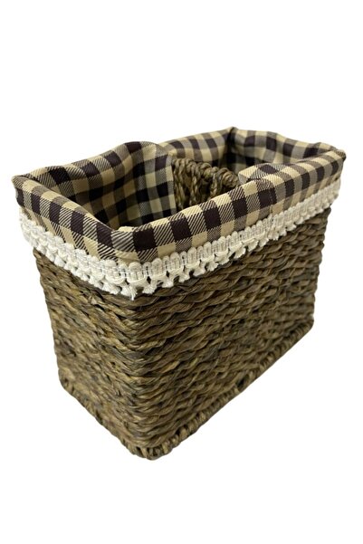 BOHOBAZZAR Hasır El Yapımı 2 Bölmeli Kaşıklık 18*10*14cm