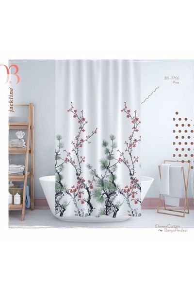 Jackline Κουρτίνα Μπάνιου Ντους Διπλό Φύλλο 2x110x200 cm