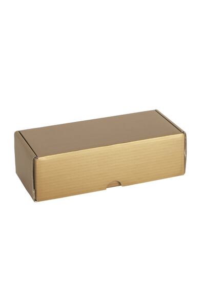 18x8x5.5 Lüks Dayanıklı E-ticaret Mat Selefonlu Kargo Kutusu - 0.264 Desi Gold (25 Adet)
