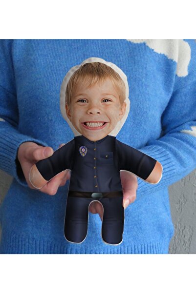 Bk Gift Kişiye Özel Fotoğraflı Çocuk Polis Bebek Yastık-1