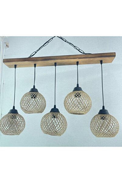 BİAVİZE Beşli Halat Toplu Tasarım Avize