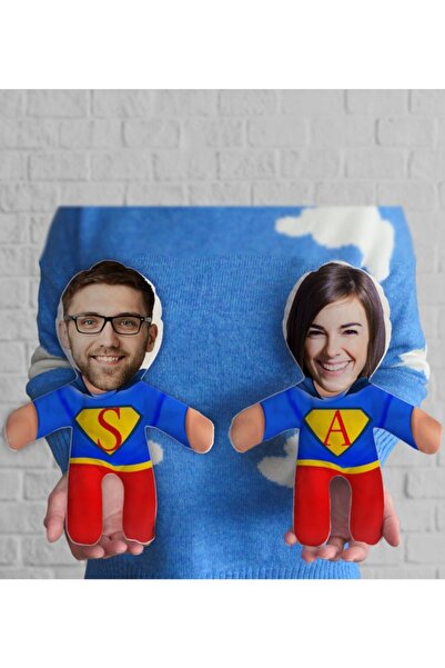 Bk Gift Gift Kişiye Özel Fotoğraflı Pelerinli Süper Kahraman Çift 2’li Bebek ...