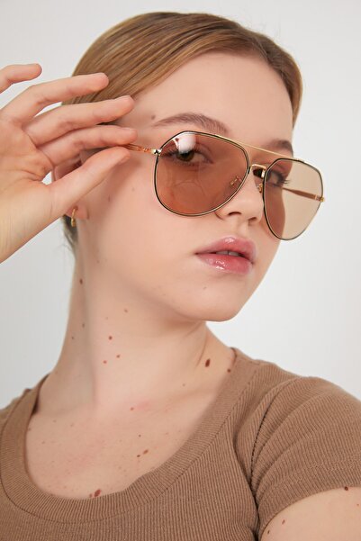 ModaLand Arella Gold Brown Pilot Model Güneş Gözlüğü