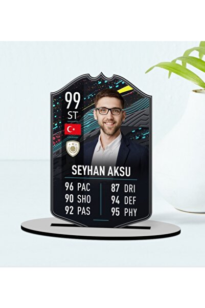 Bk Gift Kişiye Özel Ahşap Biblo Futbolcu Kartı-13