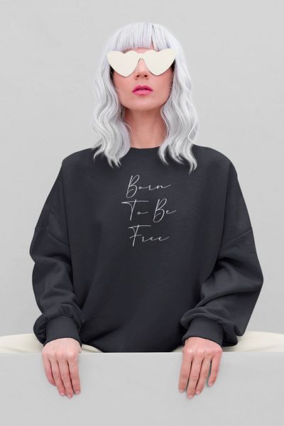 Pasage Azurco Smoked Oversize Sweatshirt - Born To Be Free Printed
