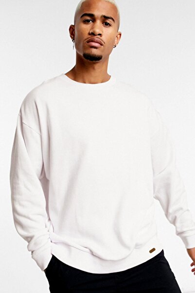 Pasage Trend Nice Oversize Better Late Than Never White Sweatshirt