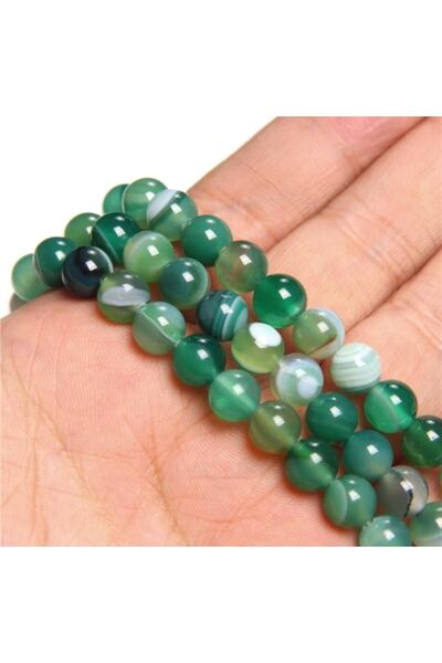 platin hediyelik 1 String Natural Green Agate Stone String Natural Stone 8mm