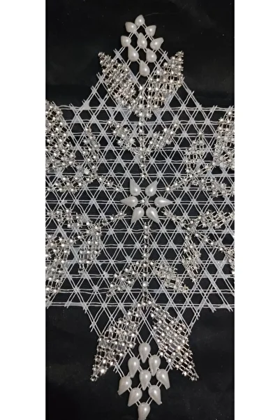 ART HEDİYE Star Pattern Lace Tsrm8-1 - 1 Piece Beaded Pulley Napkin