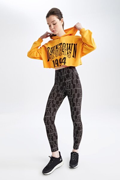 DeFacto Fit Baskılı Yüksek Bel Sporcu Tayt