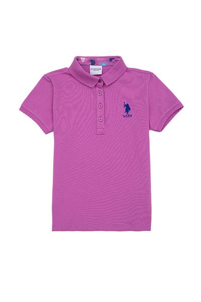 U.S. Polo Assn. تي شيرت بناتي بنفسجي