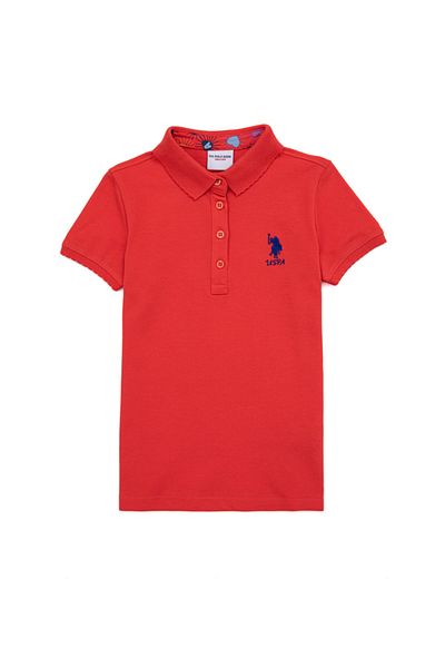 U.S. Polo Assn. Tricou roșu pentru fetiță
