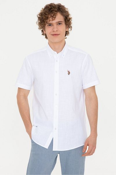 U.S. Polo Assn. Ανδρικό λευκό πουκάμισο