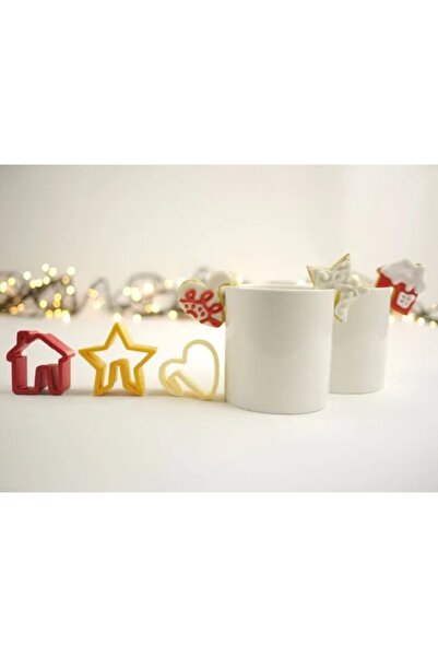 Rapithwin قالب كوكي من الجانب الزجاجي 3 قطع (قلب + منزل + نجمة)