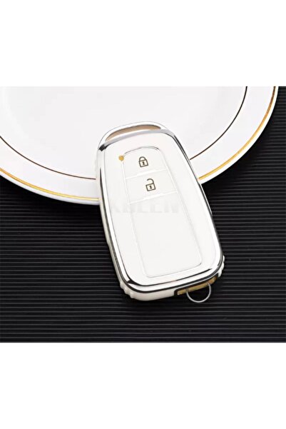 AYZ GARAGE Toyota Husă albă pentru chei fără cheie Material TPU (2 butoane)