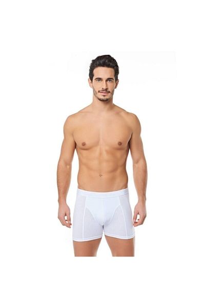Muraty Boxer pentru bărbați din lycra elastan Tutku, culoare albă, pachet de 6
