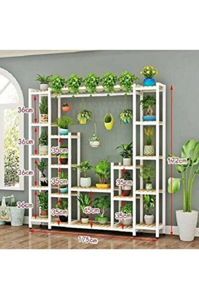 Genel Markalar Ahşap Çiçeklik Kitaplık Saksılık Balkon Bahçe Standı No9