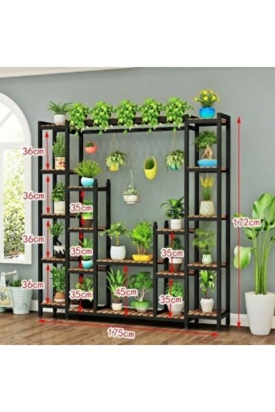 İnStore Ahşap Kitaplık Standı Ahşap Saksılık Standı Ahşap Çiçeklik Standı No9