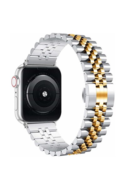 UnDePlus Apple Watch Se 7 8 9 38mm 40mm 41mm Kordon Şeritli Metal Kordon 36