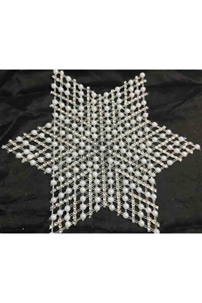 ART HEDİYE 6-частинна мереживна серветка з бісером у вигляді зірки Tsrm19-6