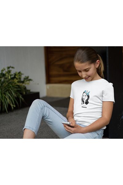 Raf Coll Tricou alb cu imprimeu digital pentru copii unisex