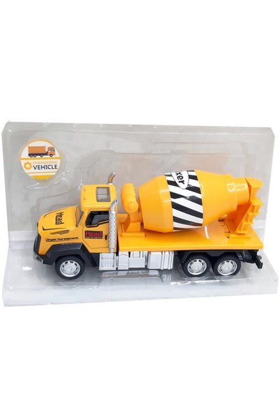 CanEm Sarı Pilli Sesli Işıklı Metal Çekbırak Iş Makinaları 16 Cm 882a