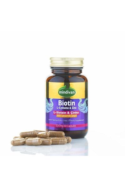 Mindivan 60 Pcs Biotin and L-sistein Capsules - Zinc Supplement
